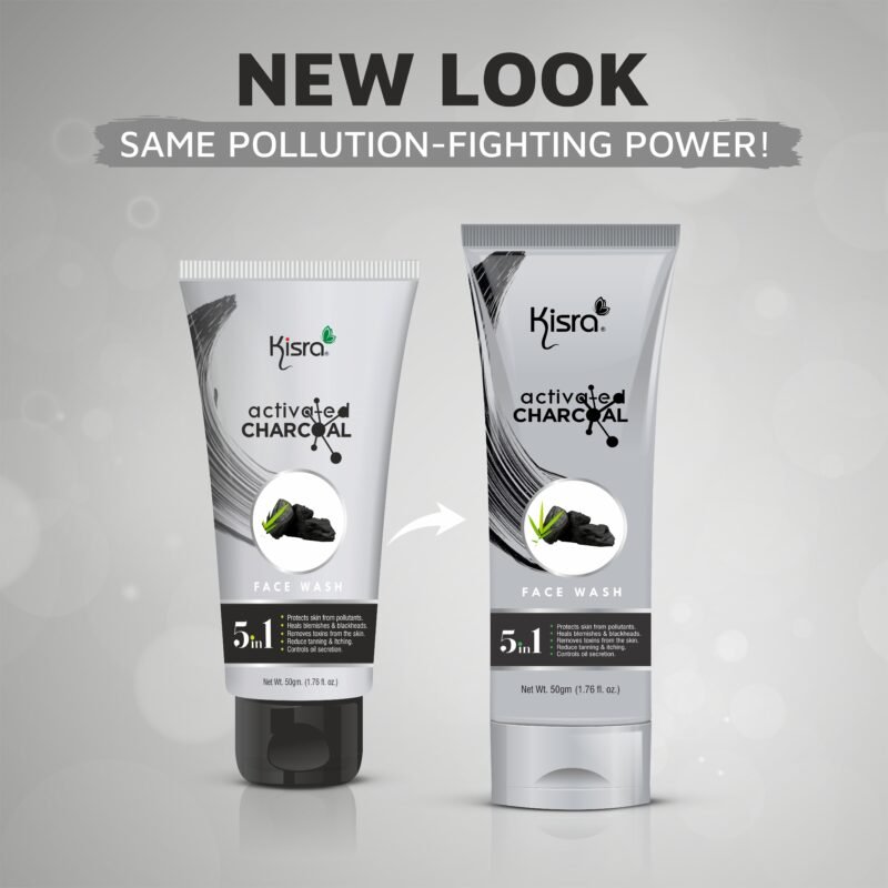 Kisra Activated Charcoal Anti-Pollution Face Wash for Deep Pore Cleaning, 50gm | Removes Dirt & Impurities | Suitable for Acne Prone Skin | For Men & Women - Image 11