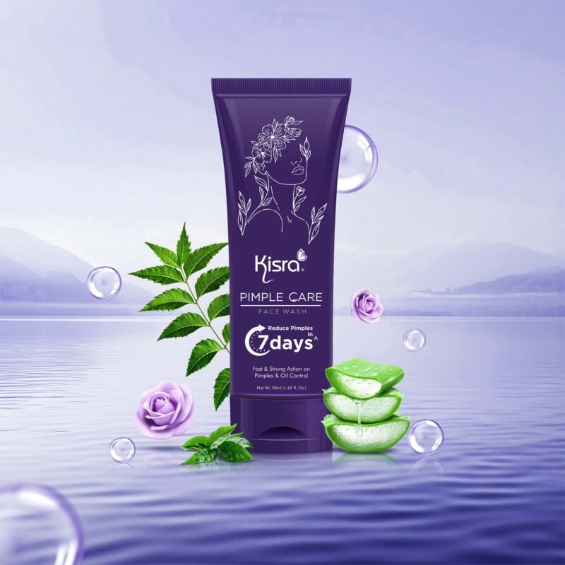 Kisra Pimple Care Face Wash with Tea Tree & Neem | Remove Acne, Pimples & Dark Spots For All Skin Types – 50ml - Image 3