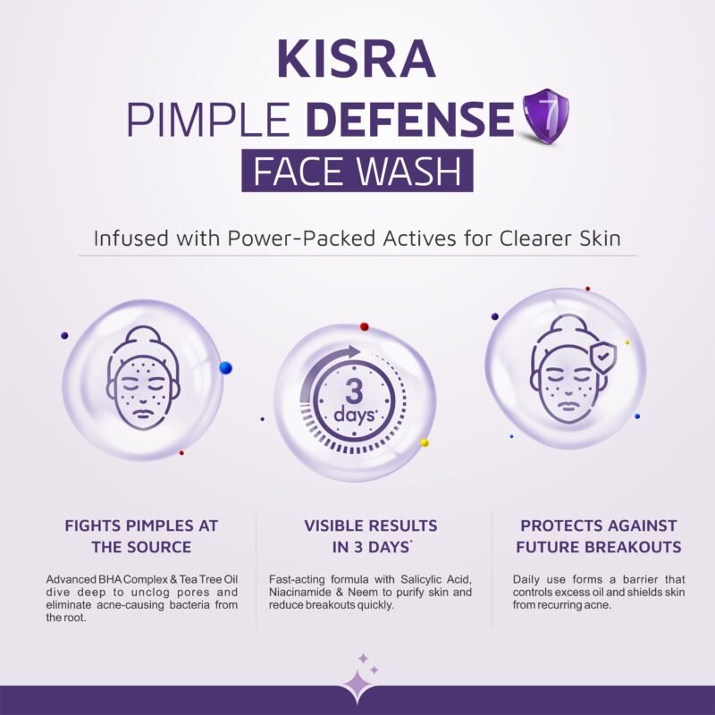 Kisra Pimple Care Face Wash with Tea Tree & Neem | Remove Acne, Pimples & Dark Spots For All Skin Types – 50ml - Image 11