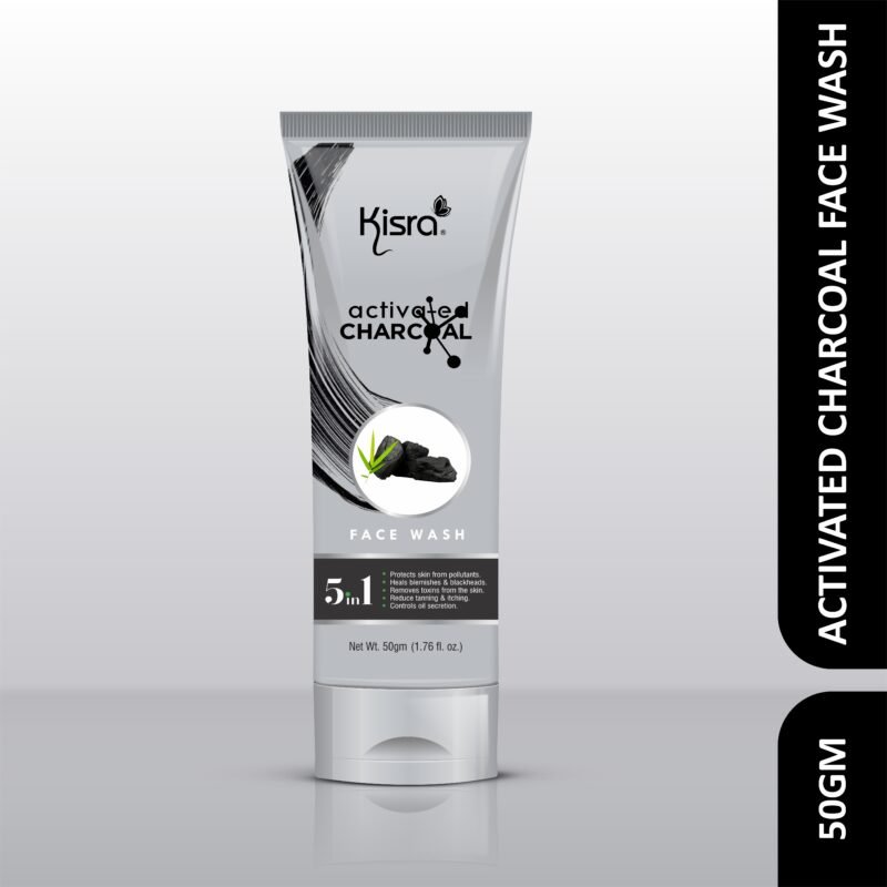 Kisra Activated Charcoal Anti-Pollution Face Wash for Deep Pore Cleaning, 50gm | Removes Dirt & Impurities | Suitable for Acne Prone Skin | For Men & Women - Image 2