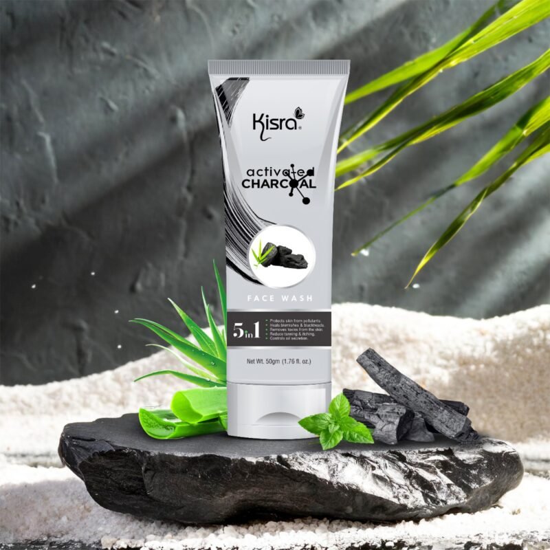 Kisra Activated Charcoal Anti-Pollution Face Wash for Deep Pore Cleaning, 50gm | Removes Dirt & Impurities | Suitable for Acne Prone Skin | For Men & Women - Image 3