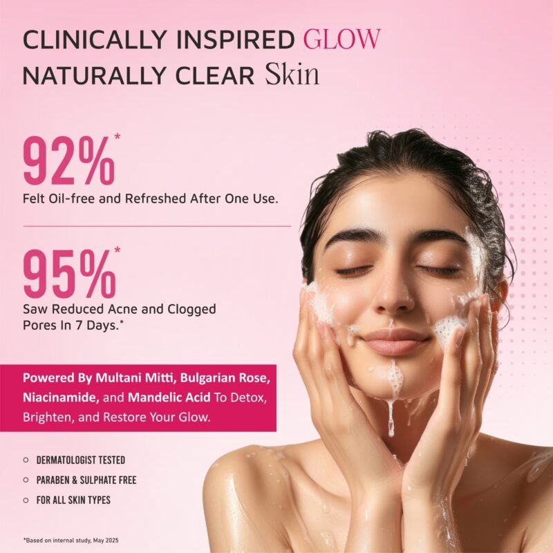 Kisra Rose Multani Mitti Glow Soap | Infused with Iranian Rose, Multani Mitti, Salicylic & Mandelic Acid | Deep Cleansing, Oil Control & Glow Boosting Soap | For All Skin Types | 75g - Image 4